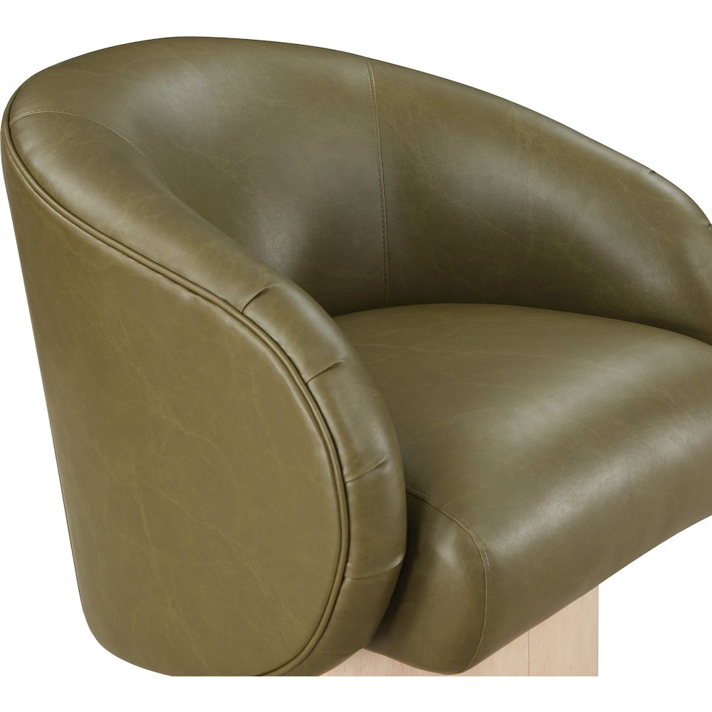 Gibson Olive Vegan Leather Swivel Accent Chair