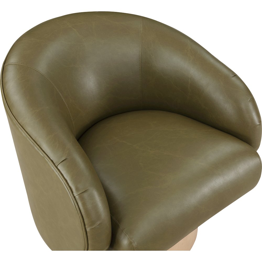 Gibson Olive Vegan Leather Swivel Accent Chair