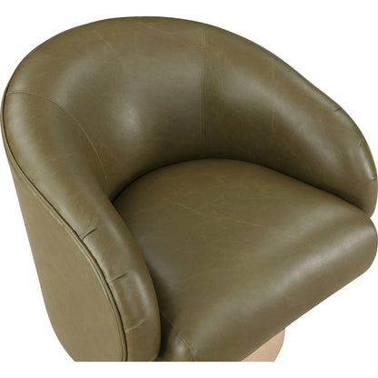 Gibson Olive Vegan Leather Swivel Accent Chair