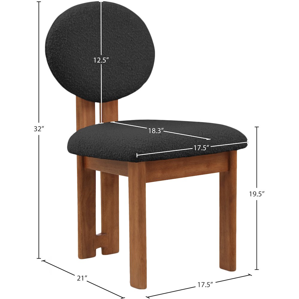 Napa Black Boucle Fabric Dining Chair, Set of 2
