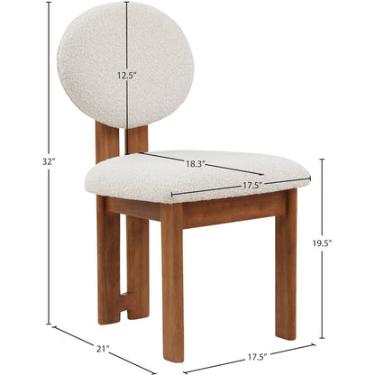 Napa Cream Boucle Fabric Dining Chair, Set of 2