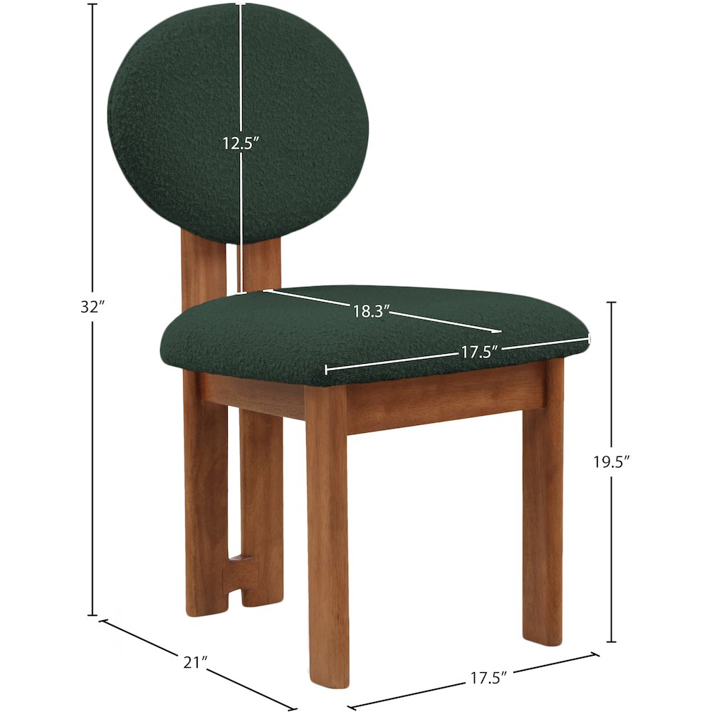 Napa Green Boucle Fabric Dining Chair, Set of 2