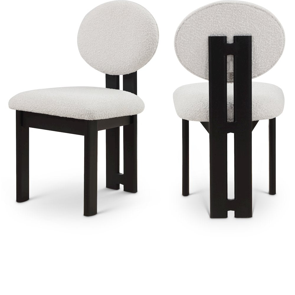 Napa Cream Boucle Fabric Dining Chair, Set of 2