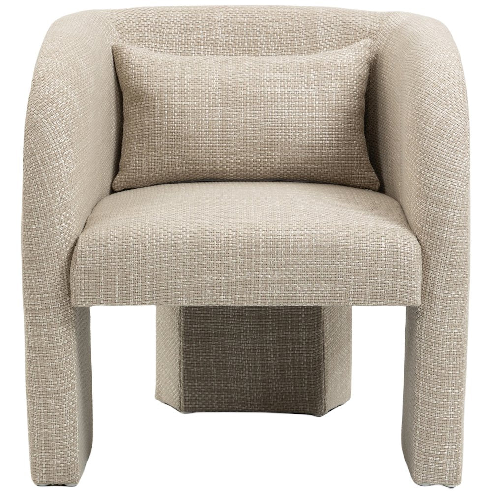 Sawyer Beige Weaved Polyester Fabric Accent Chair