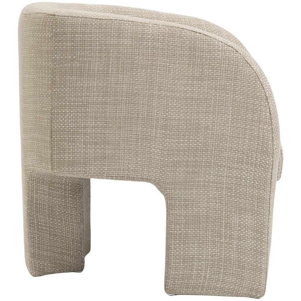 Sawyer Beige Weaved Polyester Fabric Accent Chair