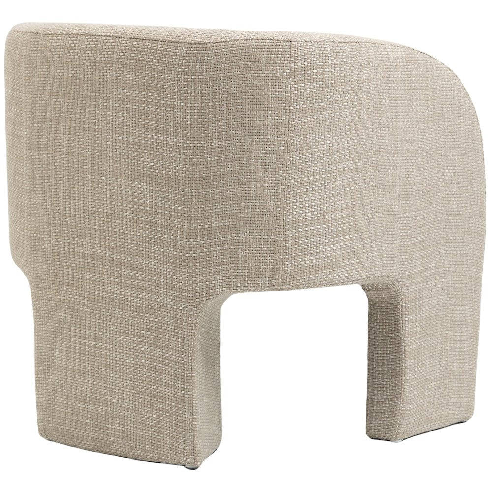 Sawyer Beige Weaved Polyester Fabric Accent Chair