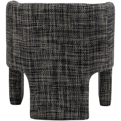 Sawyer Black Weaved Polyester Fabric Accent Chair