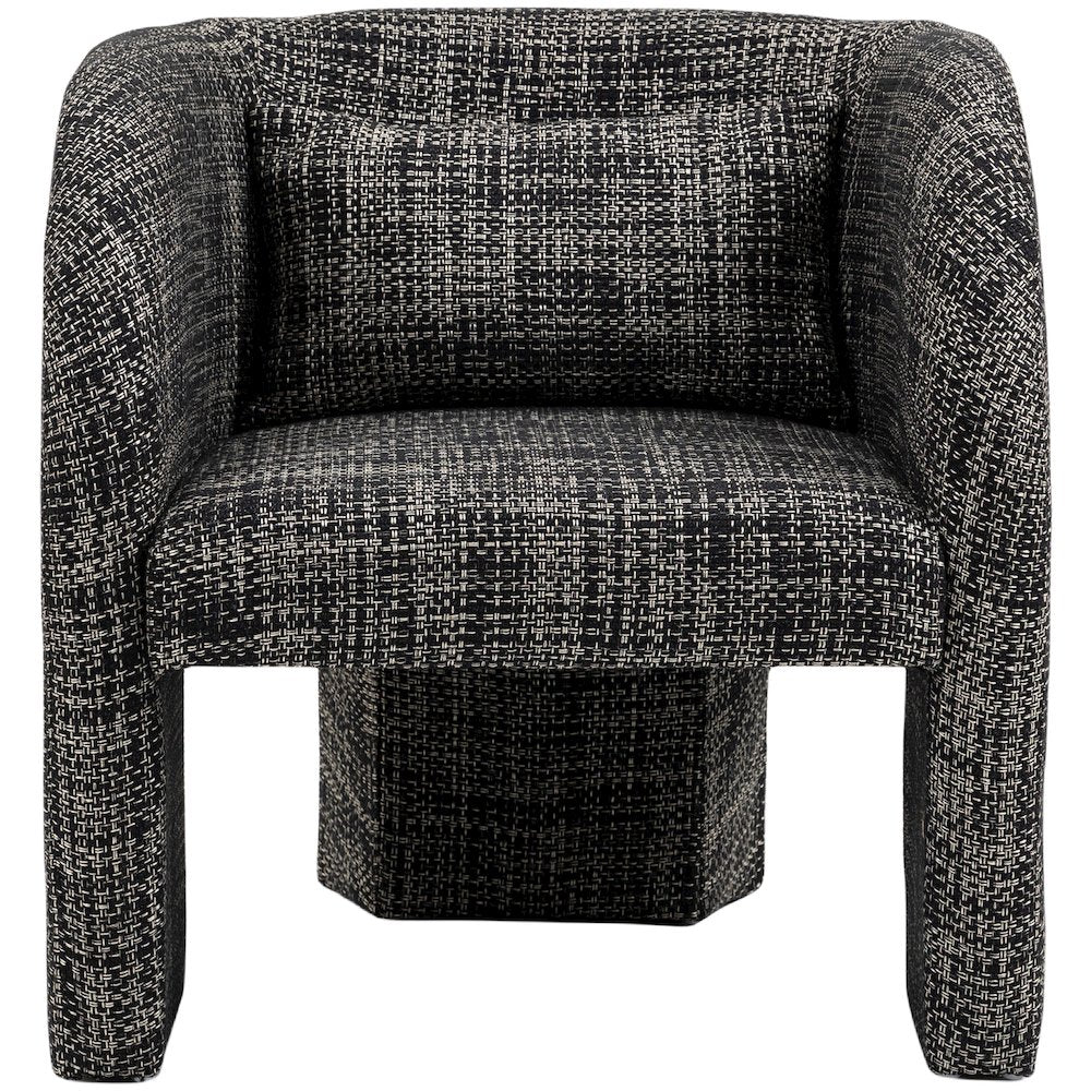 Sawyer Black Weaved Polyester Fabric Accent Chair