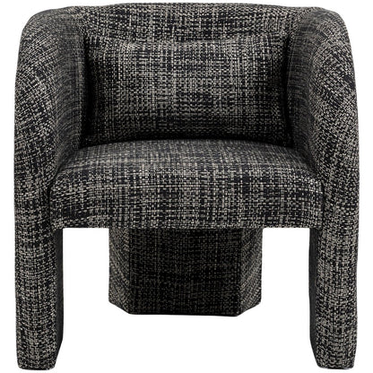Sawyer Black Weaved Polyester Fabric Accent Chair