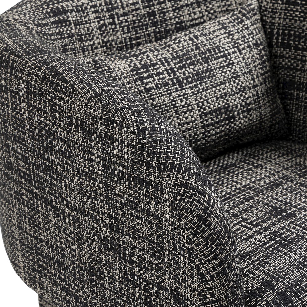 Sawyer Black Weaved Polyester Fabric Accent Chair