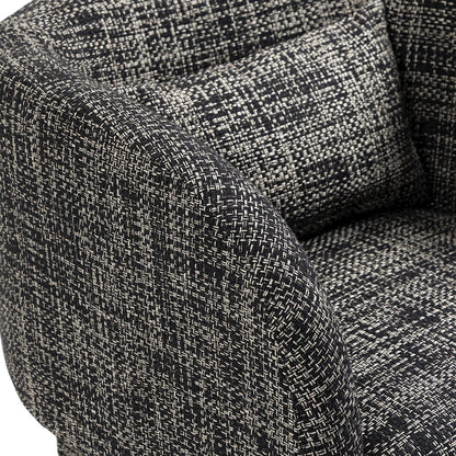 Sawyer Black Weaved Polyester Fabric Accent Chair
