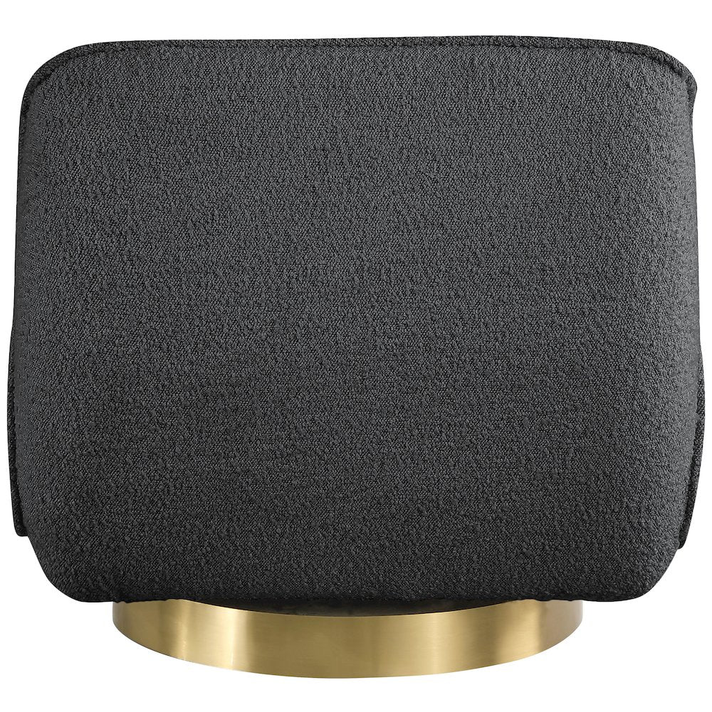 Geneva Black Boucle Fabric Swivel Accent Chair