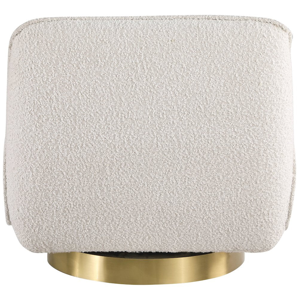 Geneva Cream Boucle Fabric Swivel Accent Chair