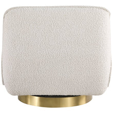 Geneva Cream Boucle Fabric Swivel Accent Chair