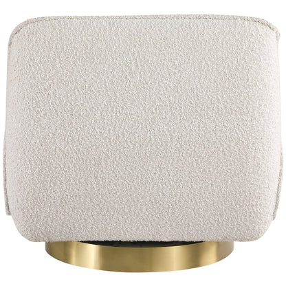 Geneva Cream Boucle Fabric Swivel Accent Chair