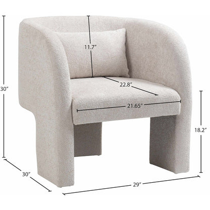 Sawyer Cream Chenille Fabric Accent Chair