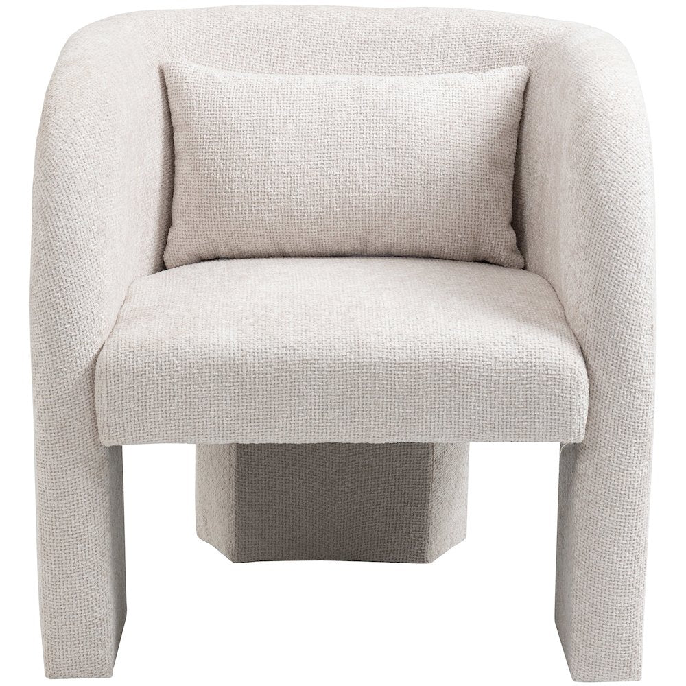 Sawyer Cream Chenille Fabric Accent Chair