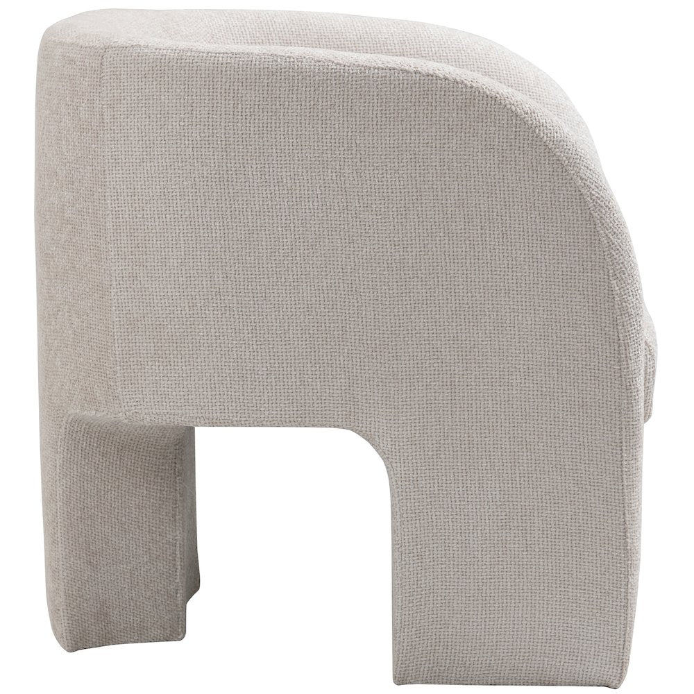 Sawyer Cream Chenille Fabric Accent Chair