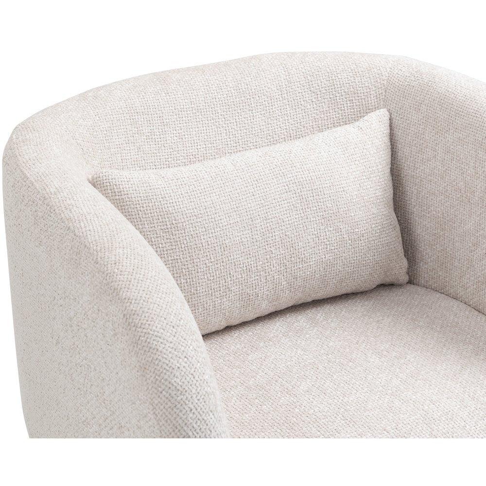 Sawyer Cream Chenille Fabric Accent Chair
