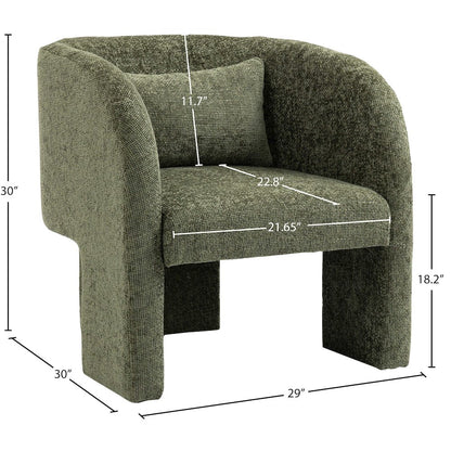 Sawyer Green Chenille Fabric Accent Chair