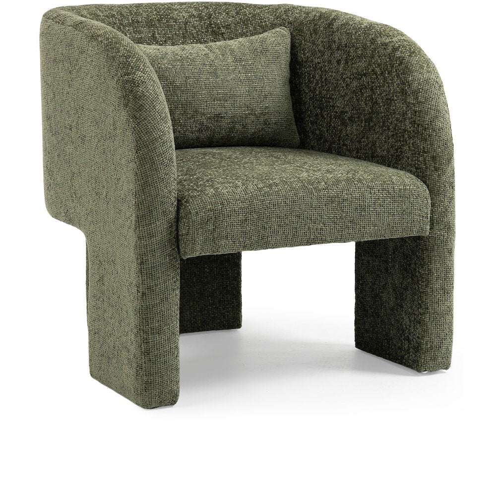 Sawyer Green Chenille Fabric Accent Chair