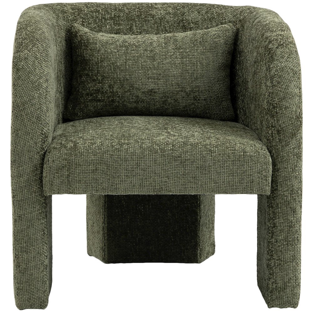 Sawyer Green Chenille Fabric Accent Chair