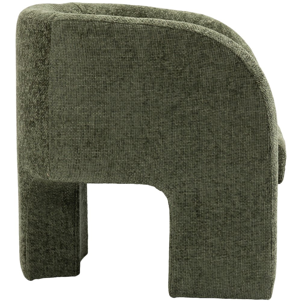 Sawyer Green Chenille Fabric Accent Chair