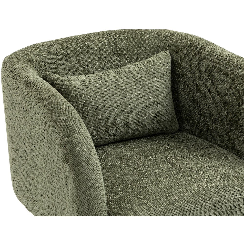 Sawyer Green Chenille Fabric Accent Chair