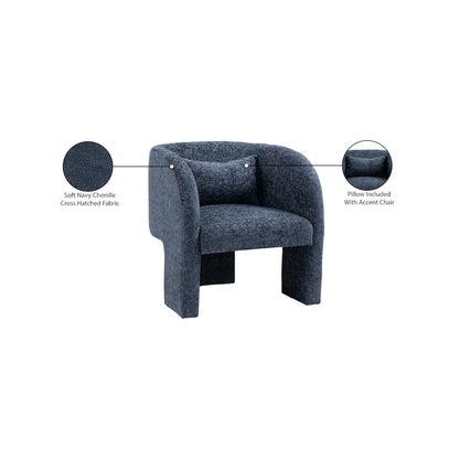 Sawyer Navy Chenille Fabric Accent Chair