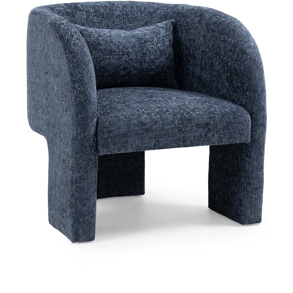 Sawyer Navy Chenille Fabric Accent Chair