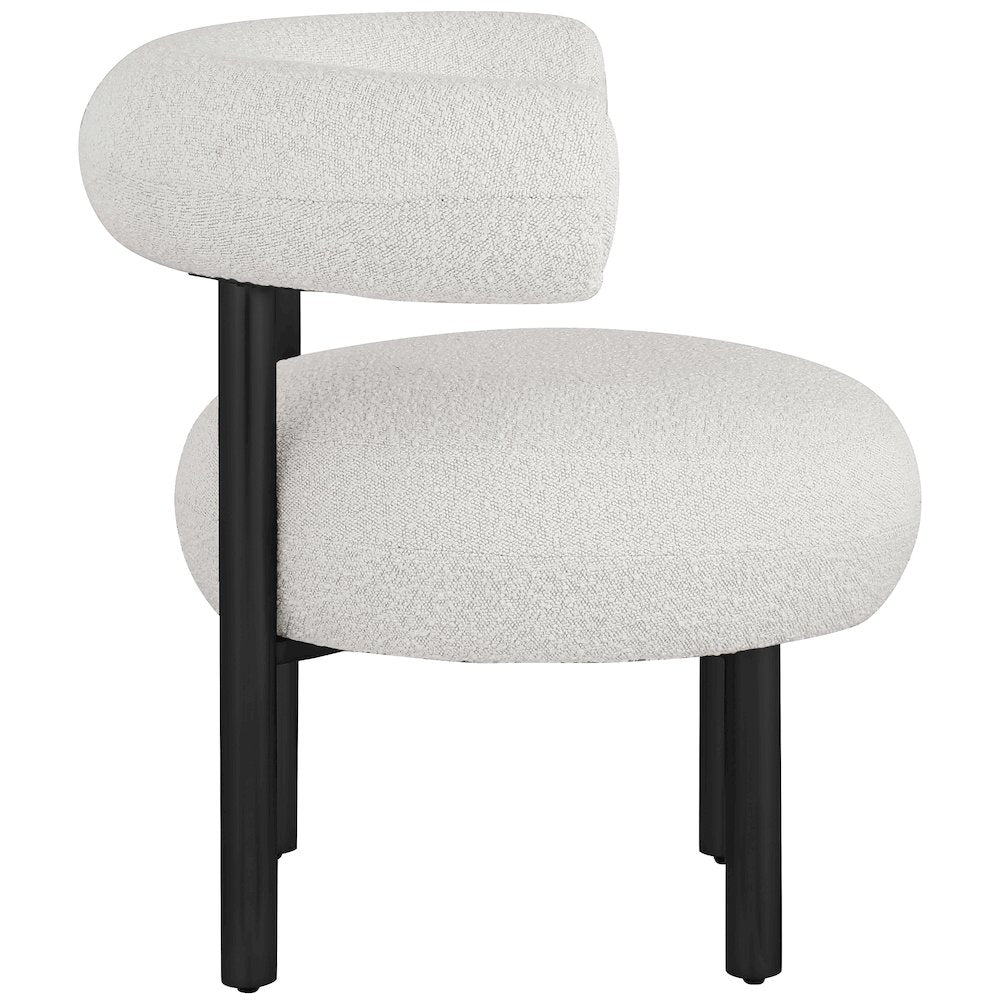 Bordeaux Cream Boucle Fabric Accent Chair