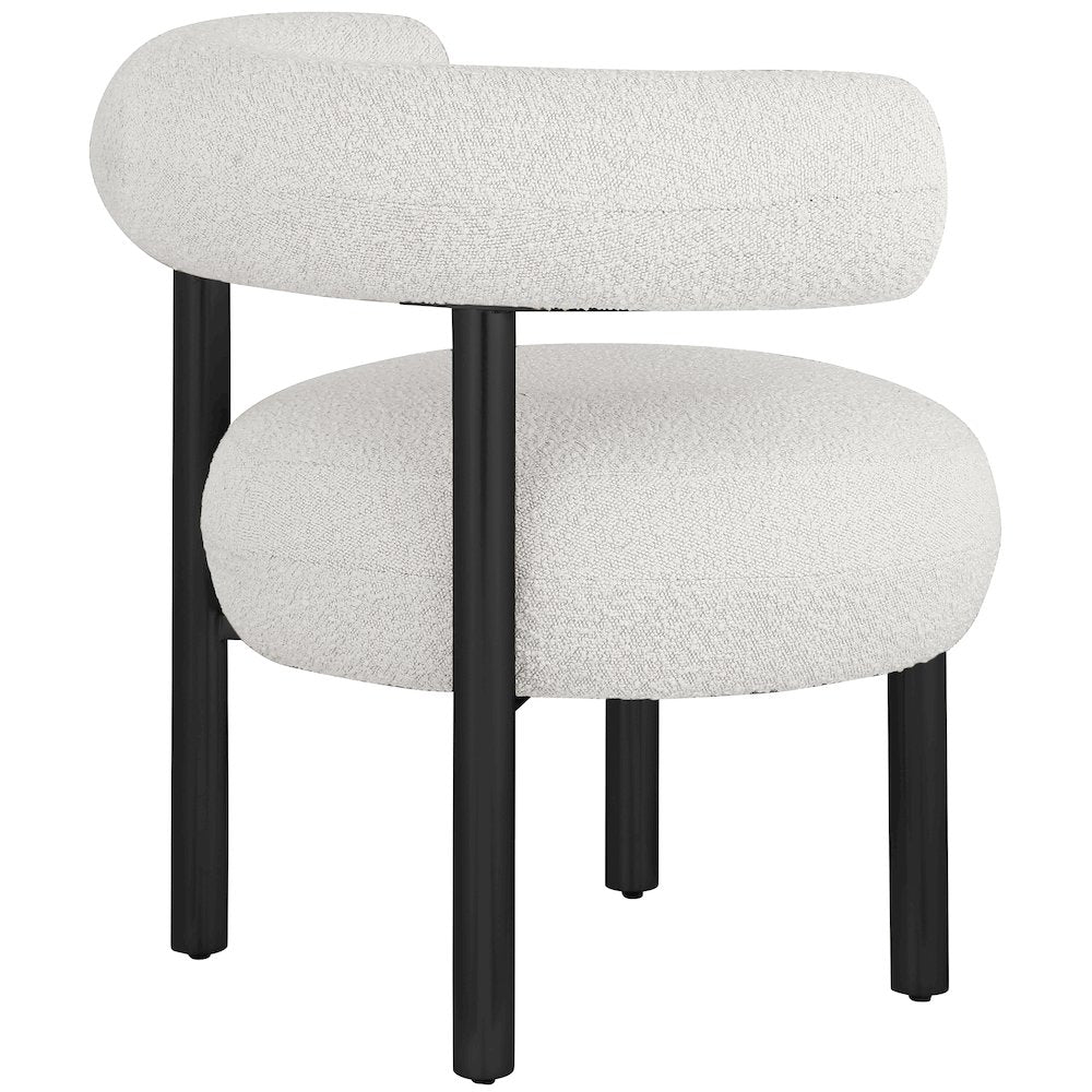 Bordeaux Cream Boucle Fabric Accent Chair