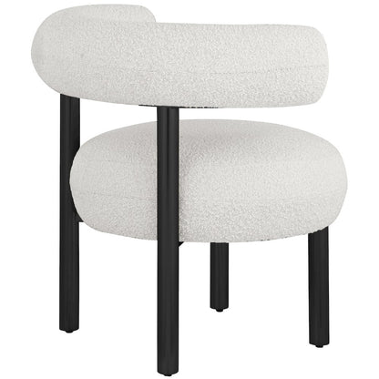 Bordeaux Cream Boucle Fabric Accent Chair