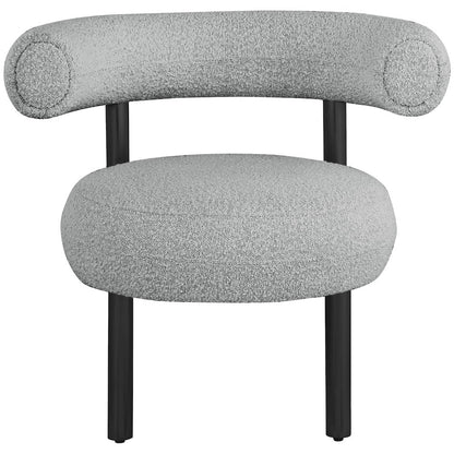 Bordeaux Grey Boucle Fabric Accent Chair