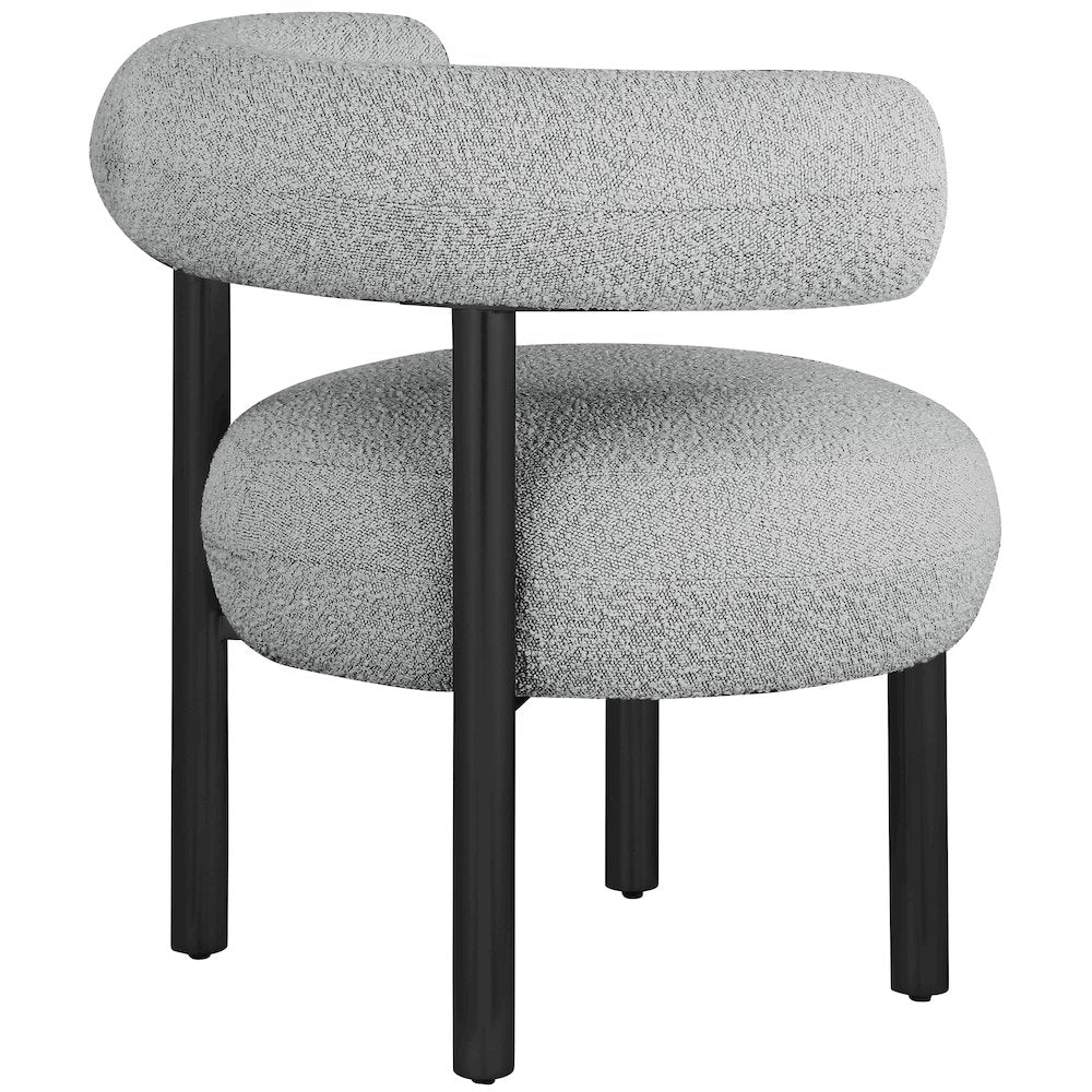 Bordeaux Grey Boucle Fabric Accent Chair