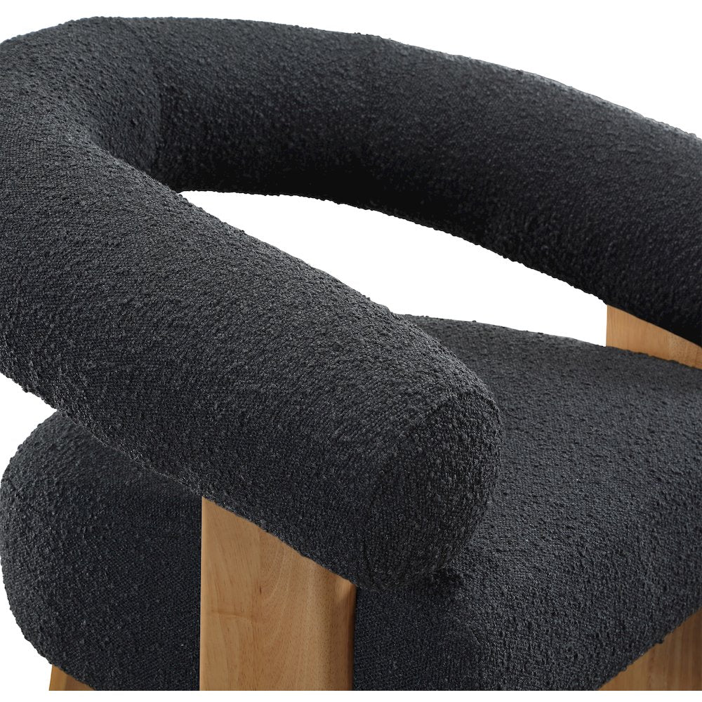 Winston Black Boucle Fabric Accent Chair