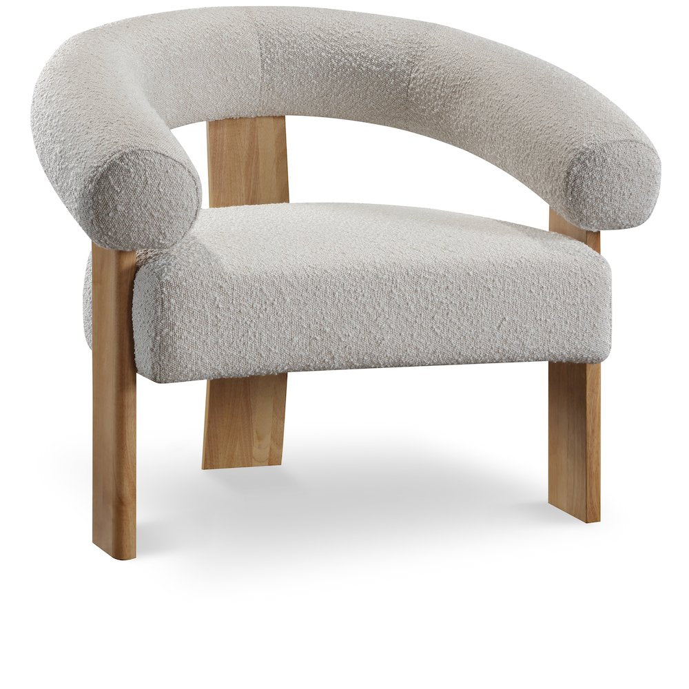 Winston Cream Boucle Fabric Accent Chair
