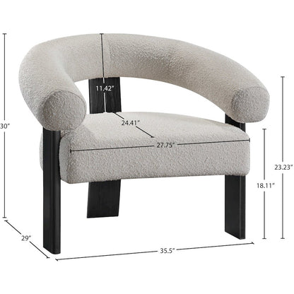 Winston Cream Boucle Fabric Accent Chair