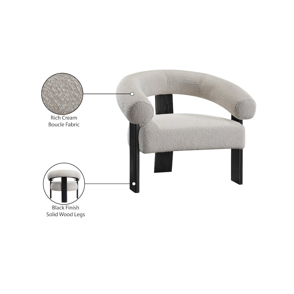 Winston Cream Boucle Fabric Accent Chair