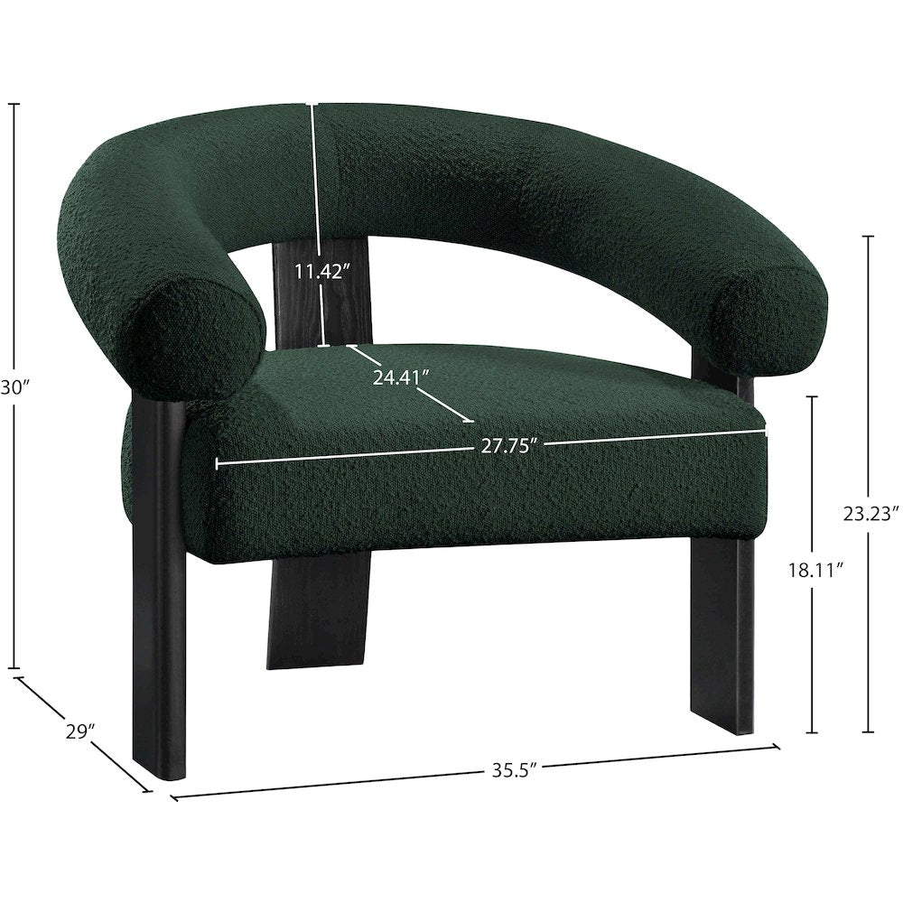 Winston Green Boucle Fabric Accent Chair