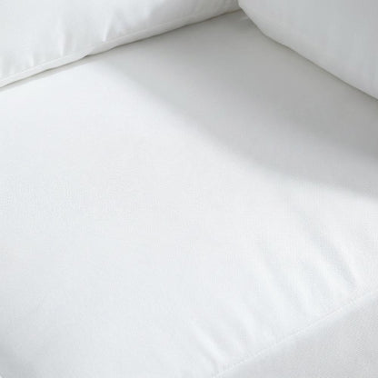 White Fabric Outdoor Modular Sofa With Contemporary Style And Cushioned Seating
