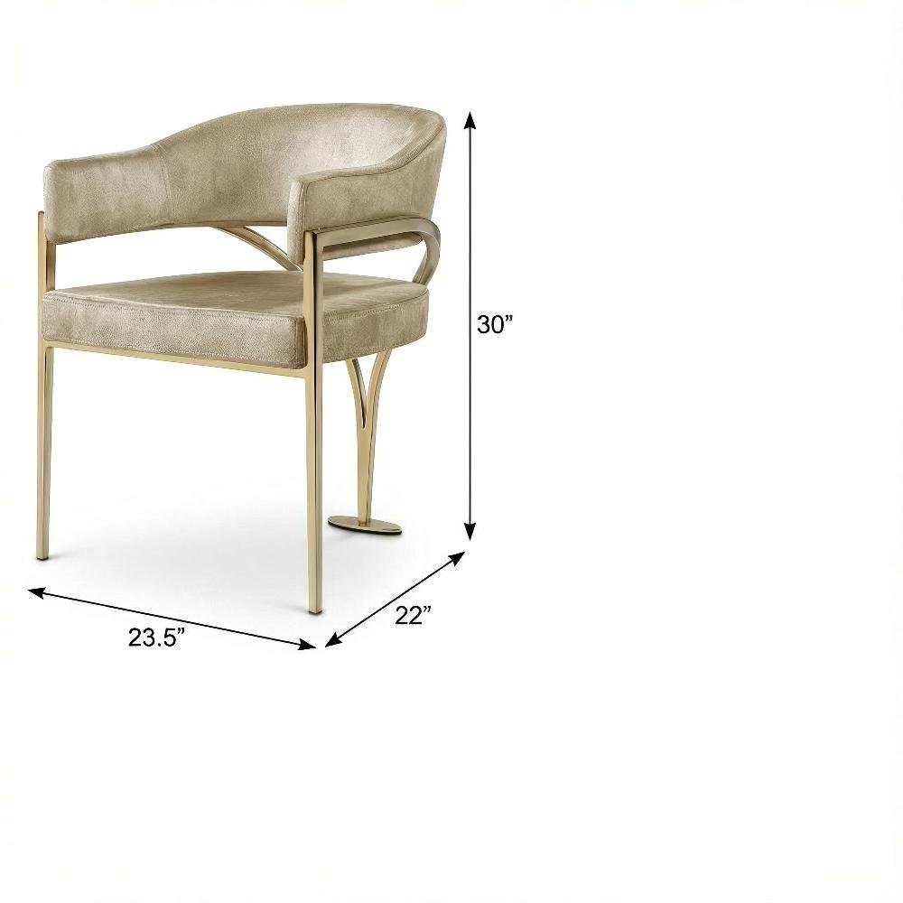 Gold Velvet Dining Chairs Set of 2 with Armrests and Contemporary Comfort