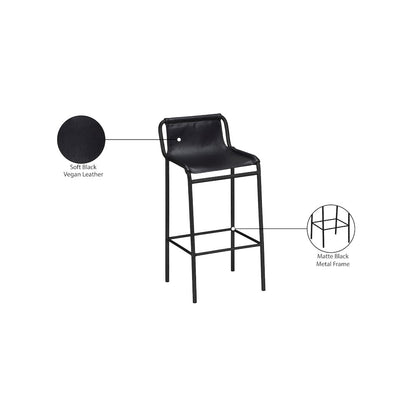 Dax Black Vegan Leather Counter Stool