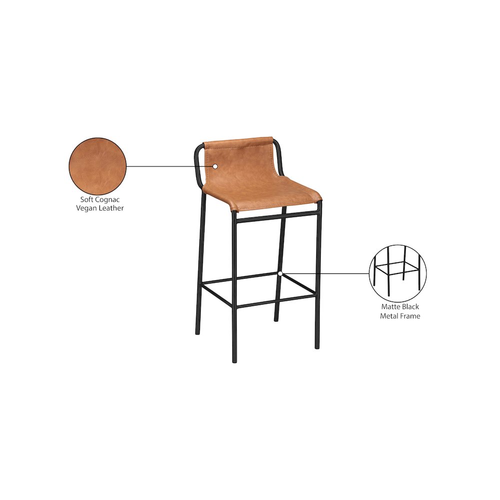 Dax Cognac Vegan Leather Counter Stool