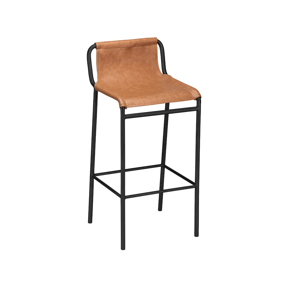 Dax Cognac Vegan Leather Counter Stool