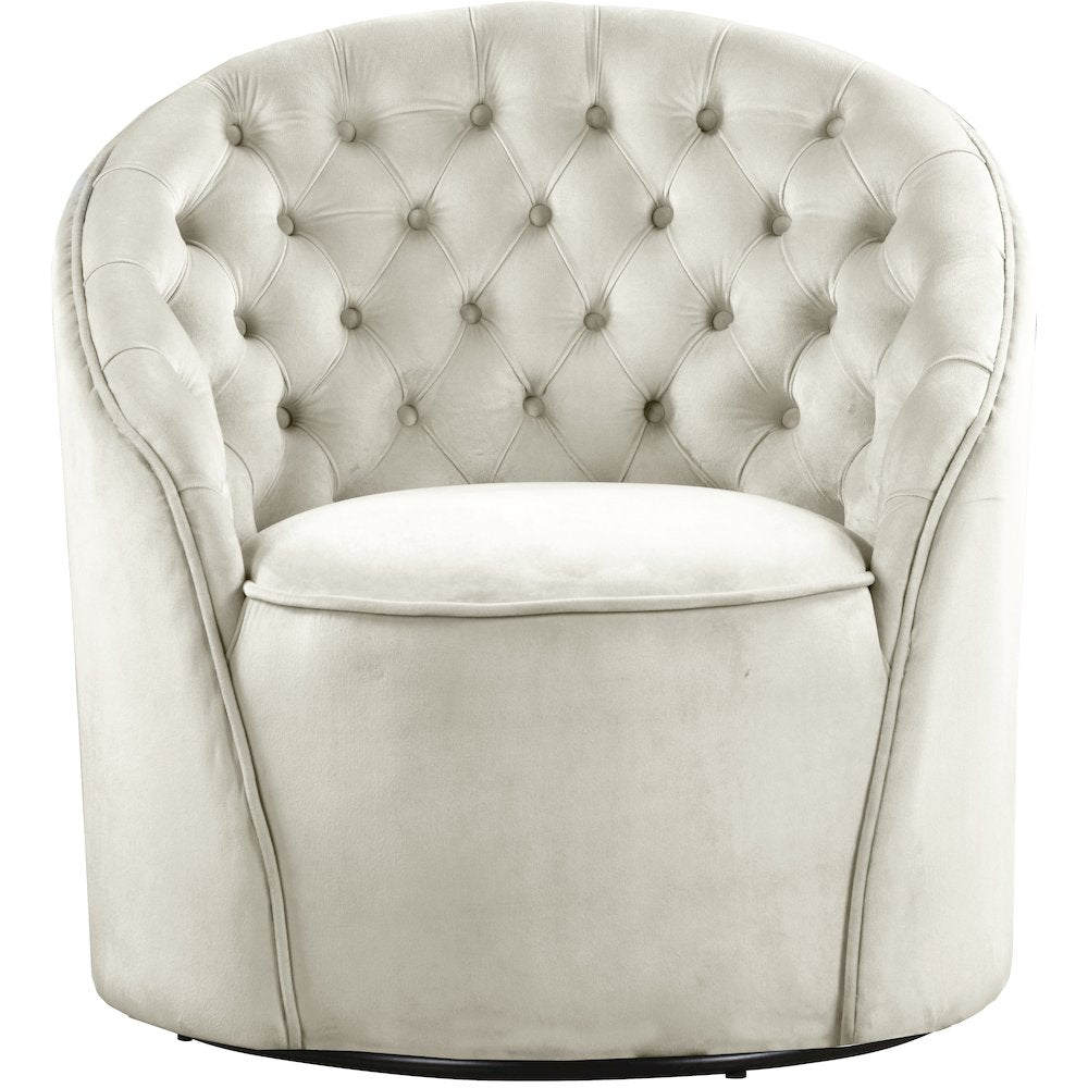 Alessio Cream Velvet Accent Chair