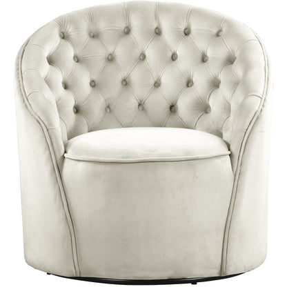 Alessio Cream Velvet Accent Chair