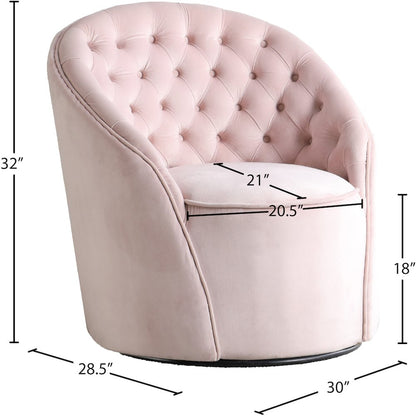 Alessio Pink Velvet Accent Chair