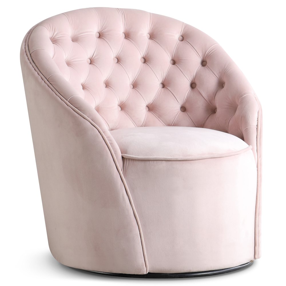 Alessio Pink Velvet Accent Chair