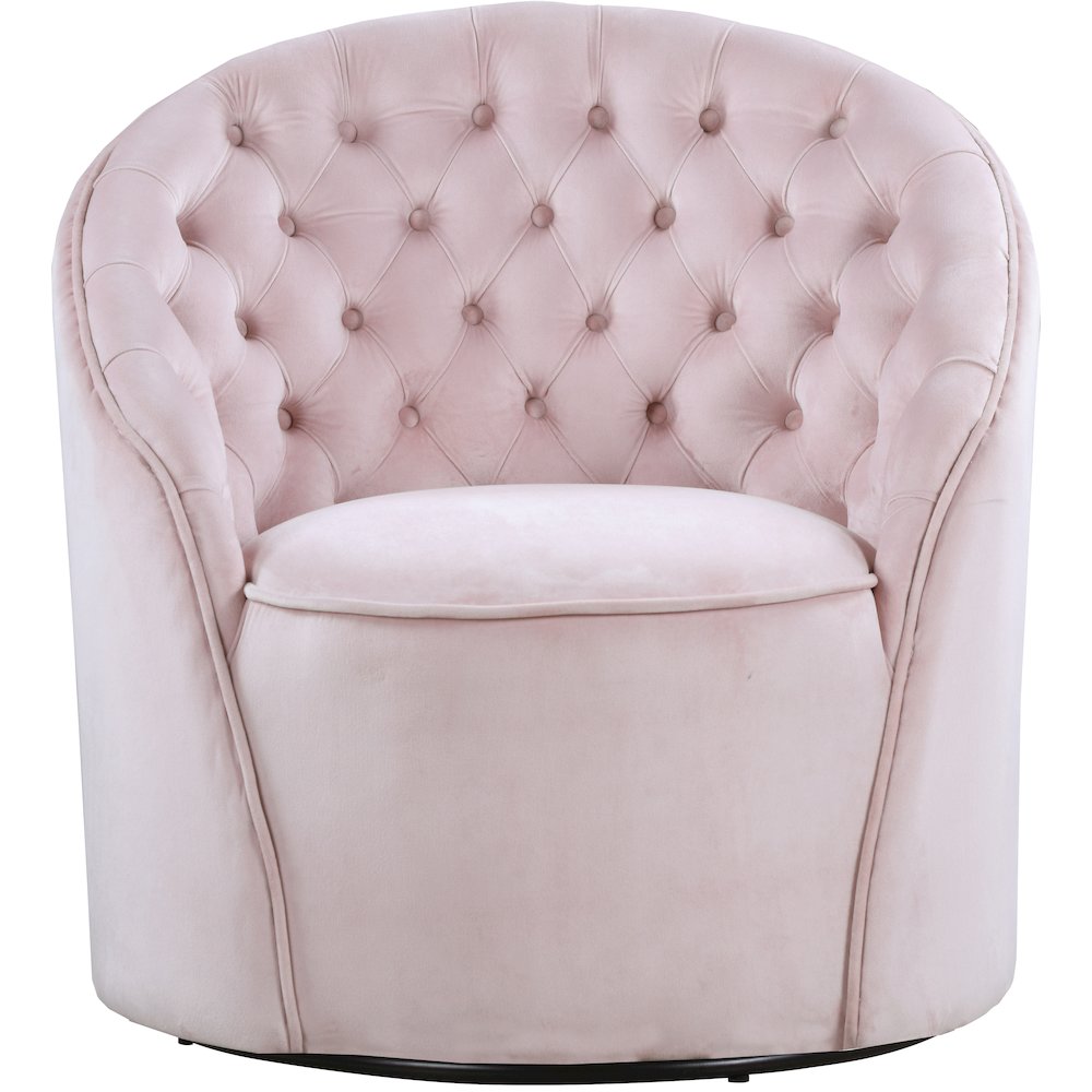 Alessio Pink Velvet Accent Chair